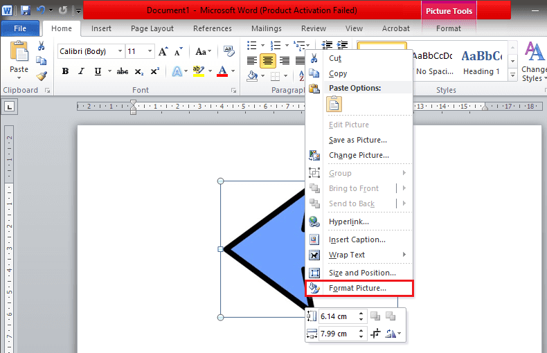 Seleccione 'Formato de imagen' ubicado en la parte inferior