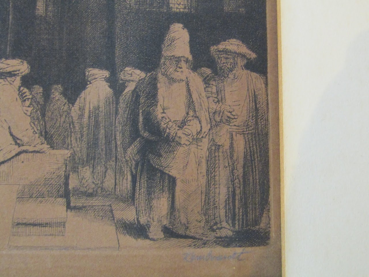 Rembrandt Etching "In The Synagogue"