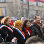 Les élus du quartier : Fanélie Carrey-Conte, députée de la 15e circonscription de Paris, Frédérique Calandra, maire du 20e arrondissement de Paris, Danièle Hoffman-Rispal, députée de la 6e circonscription de Paris, Cécile Duflot, ministre de l'Égalité des Territoires et du Logement, François Dagnaud, maire du 19e arrondissement de Paris, George Pau-Langevin, ministre déléguée auprès du ministre de l'Éducation nationale