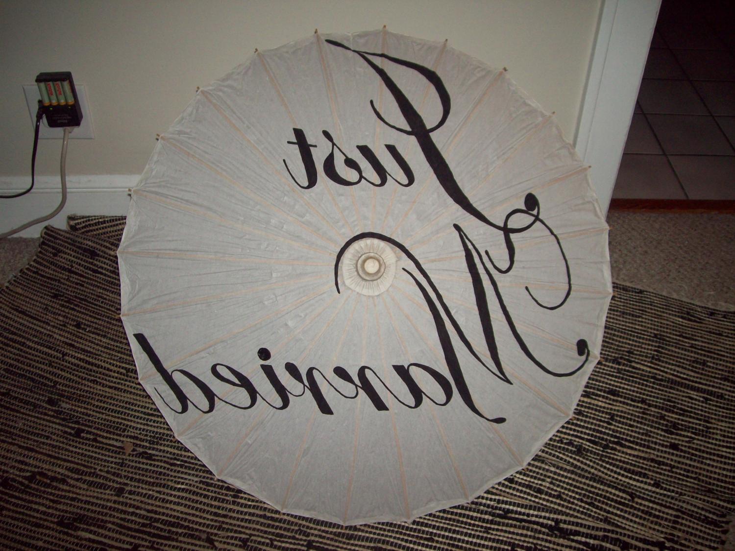 Custom Wedding Parasol - Just Married or Thank You. From RoxysMommy