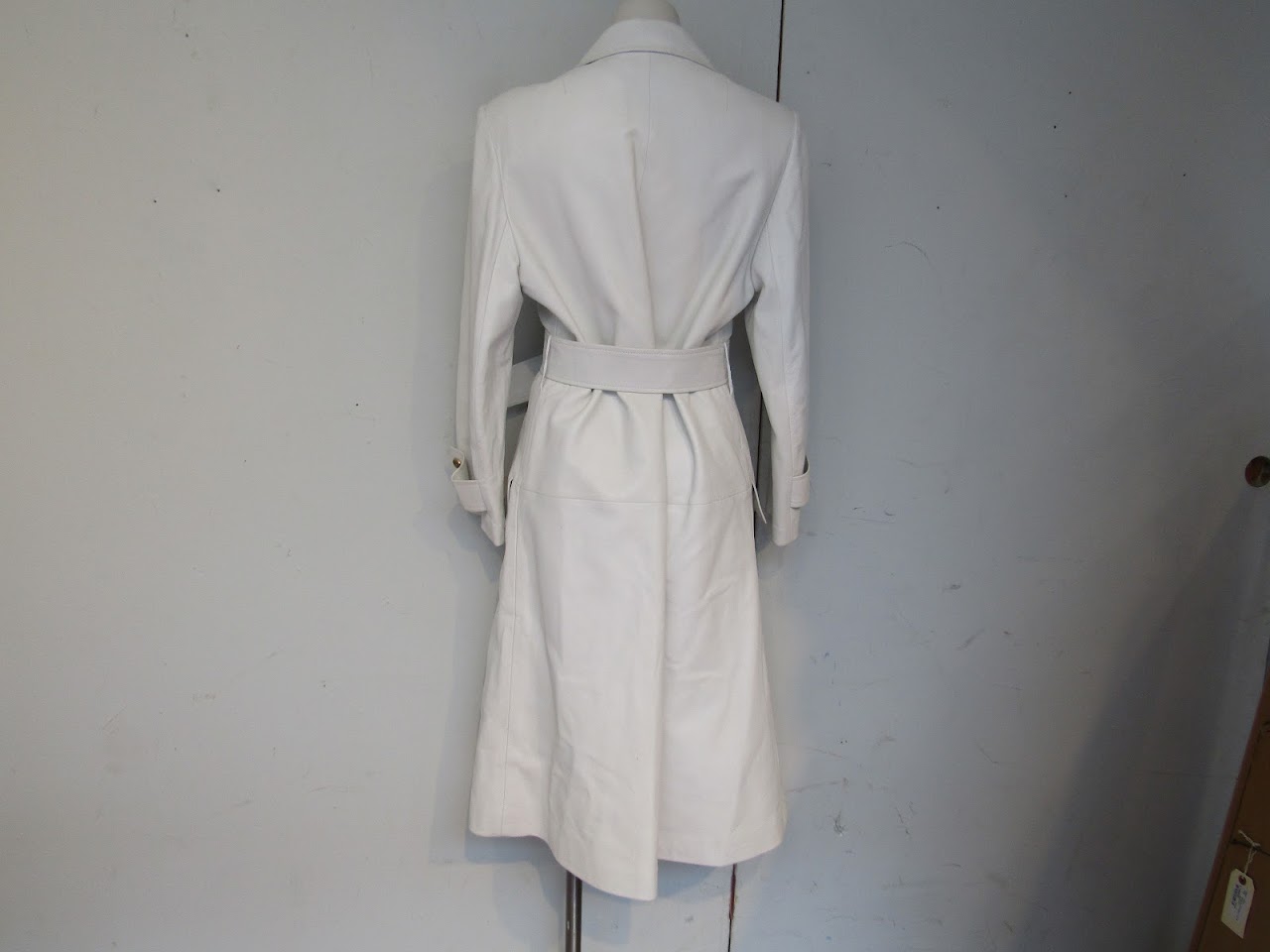 Hermes White Leather Trench Coat