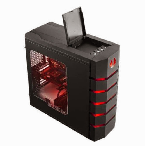  BitFenix ATX Full Tower Case Without Power Supply, BFC-CLS-500-KKWR1-RP, Black with Red LED