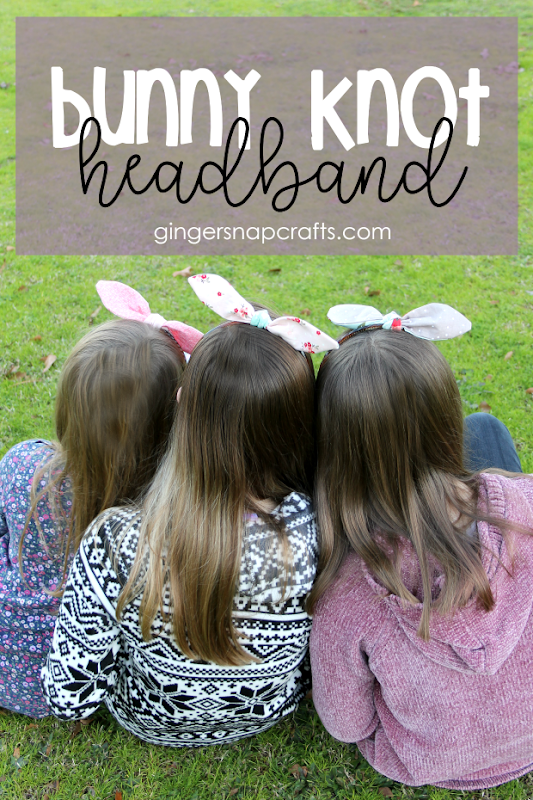 bunny knot headband at GingerSnapCrafts.com #sewing #cricut #cricutmade #cricutmaker