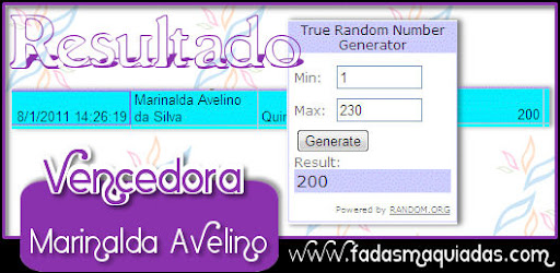 Resultado do Sorteio Ray Cosméticos