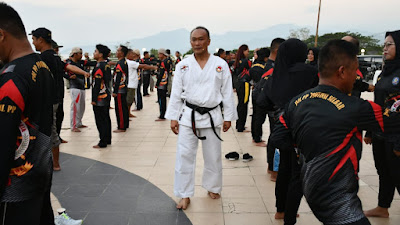 Tanamkan Jiwa kedisiplinan, Pj. Gubernur Sulbar Prof Zudan Latih ASN Karate  