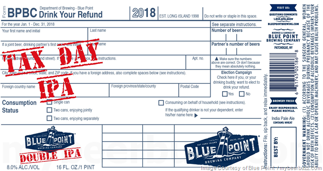 Blue Point Adding Tax Day DIPA Cans