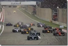 La partenza del gran premio del Bahrain 2017