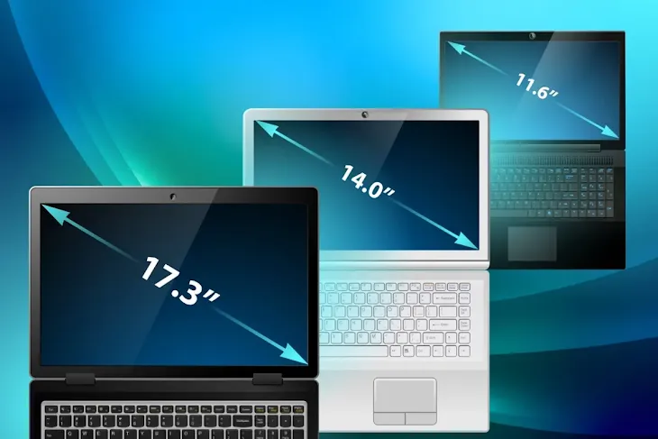 dimensi layar laptop