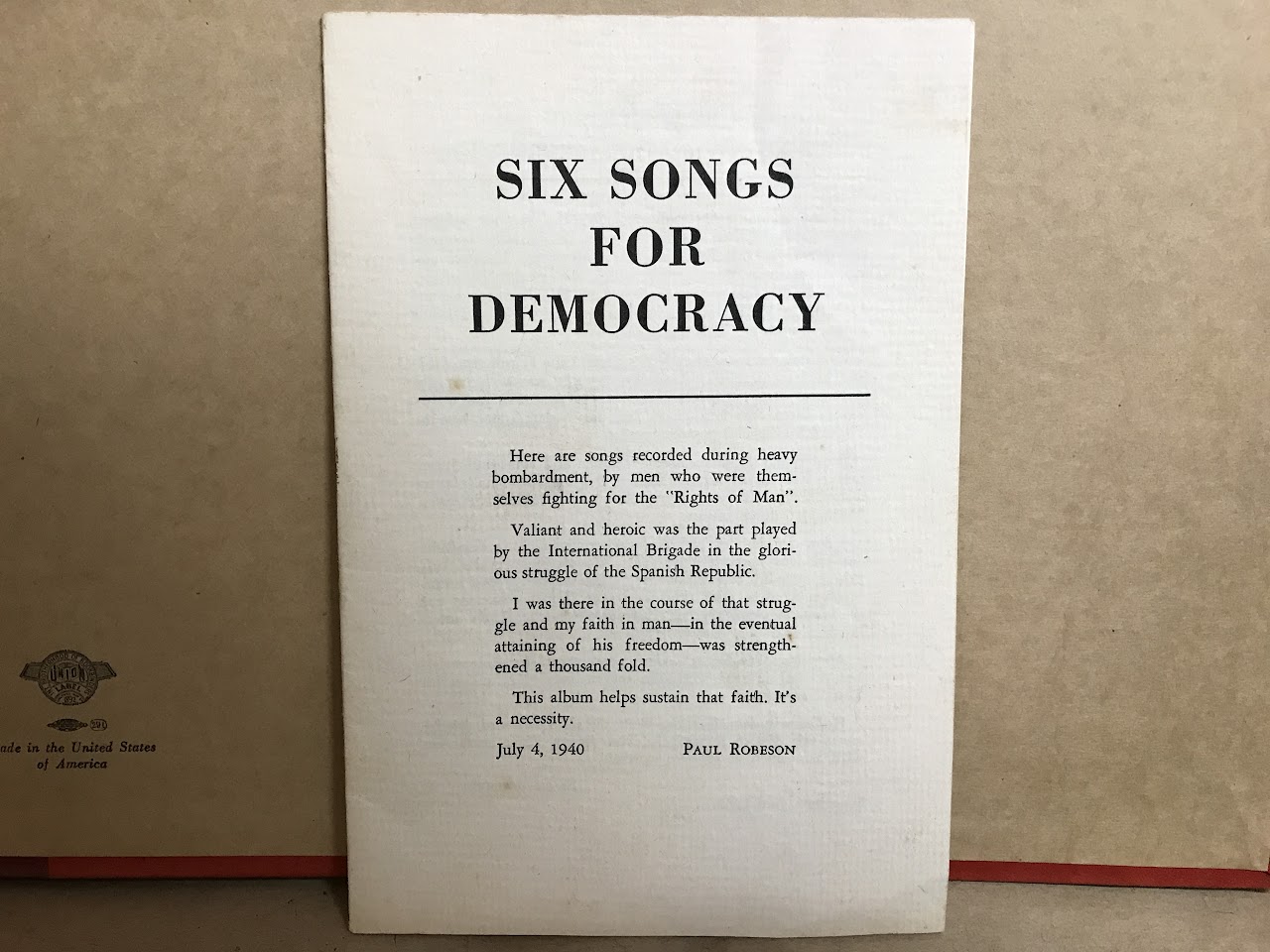 Six Songs for Democracy