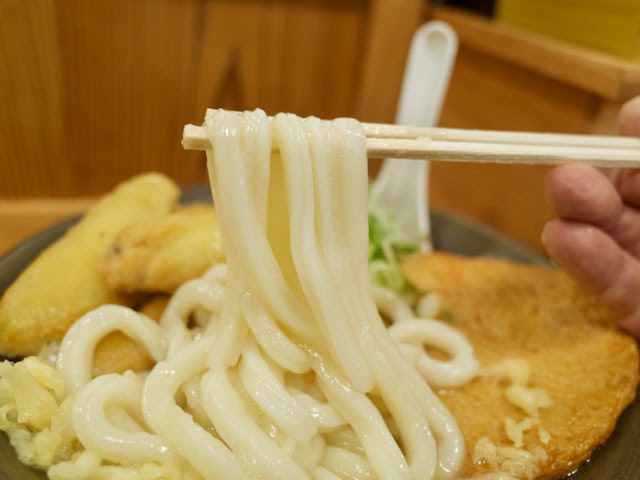 やわ麺のうどんを箸で持ち上げてみた