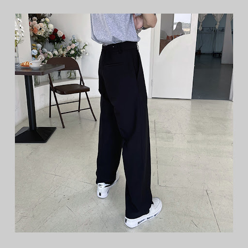 Title 8, Korean Pure Color Mens Loose Drape Trousers, S...