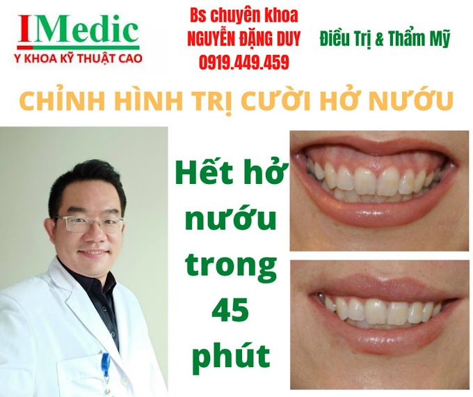 Trị cười hở nướu Cà mau Chỉnh hình nướu nụ cười Tạo má lúm đồng tiền Cà mau thẩm mỹ viện Nano Phòng khám chuyên khoa Kỹ Thuật Cao IMedic Y Khoa Kỹ Thuật Cao Phẫu thuật thẩm mỹ Cà mau Sài Gòn Bs chuyên khoa NGUYỄN ĐẶNG DUY 0919449459