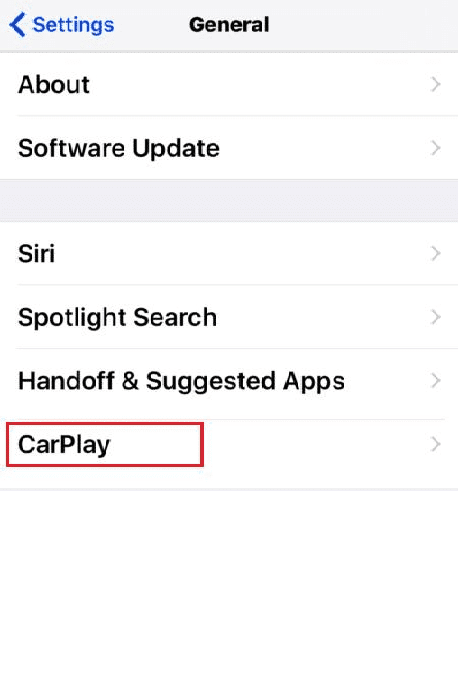 설정, 일반, CarPlay를 차례로 탭합니다.