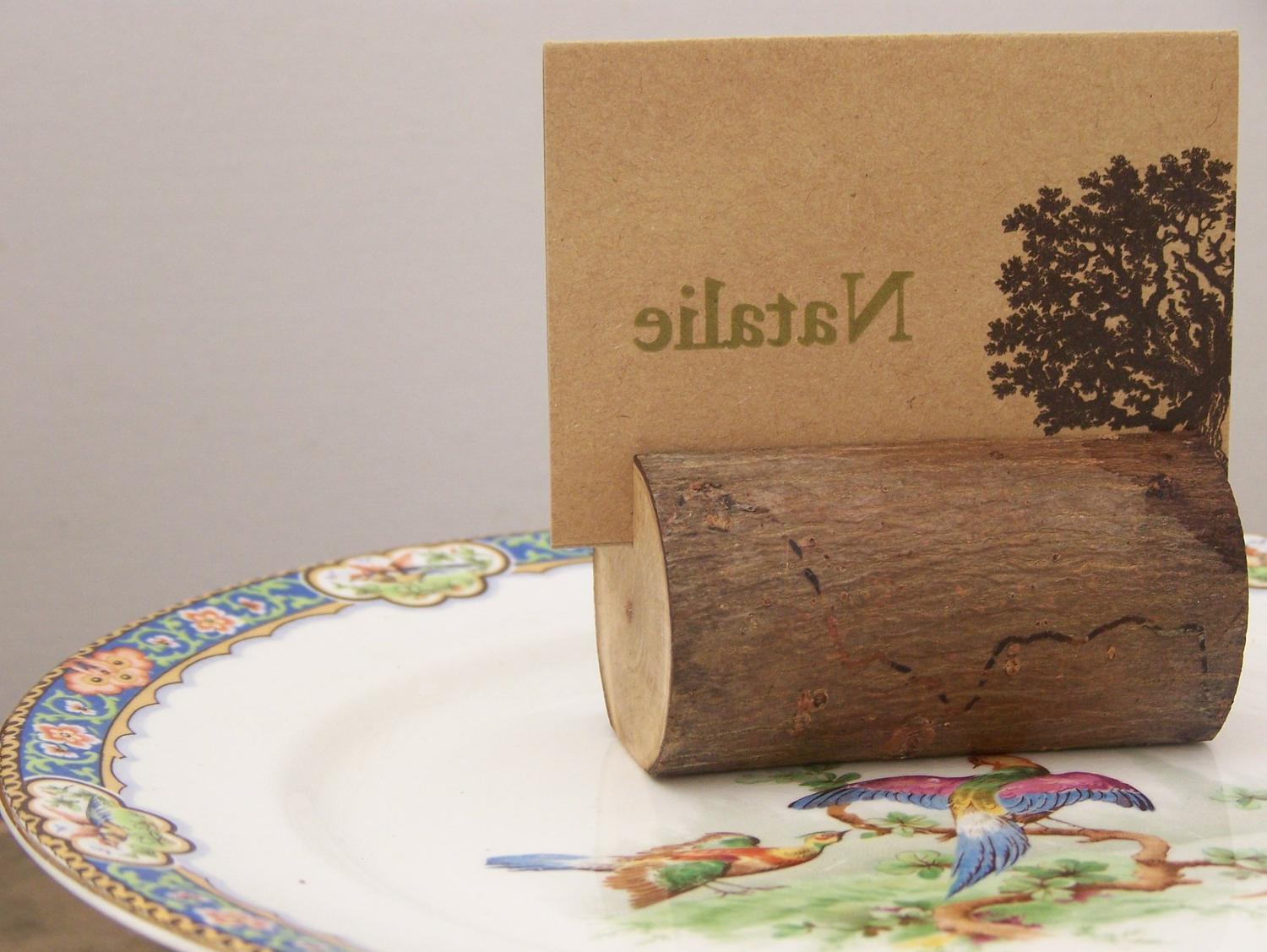 Custom Wedding Order for melbrule Rustic Woodland Log Place Card Holders