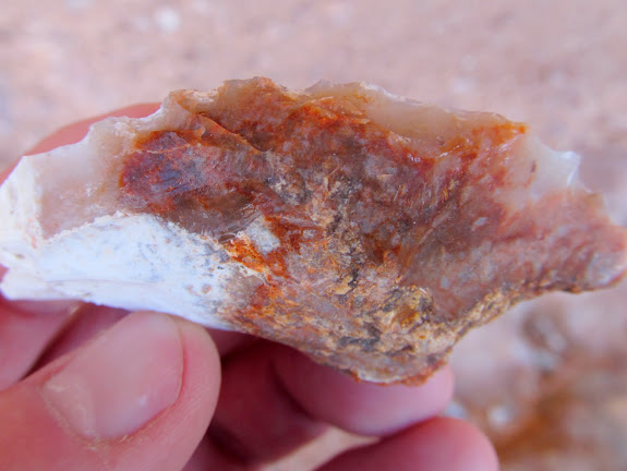 Worked piece of chert in a shallow alcove