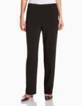 <br />Briggs New York Women's Flat Front Pull On Pant with Slimming Solution