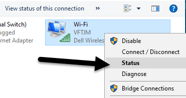 статус Wi-Fi