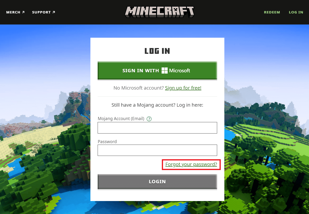 หน้าเข้าสู่ระบบ Mojang  แก้ไข Minecraft ไม่สามารถตรวจสอบการเชื่อมต่อของคุณ