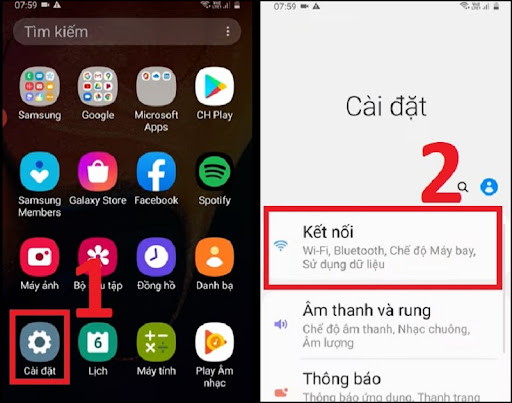 Các bước vào cài đặt WiFi trên Android