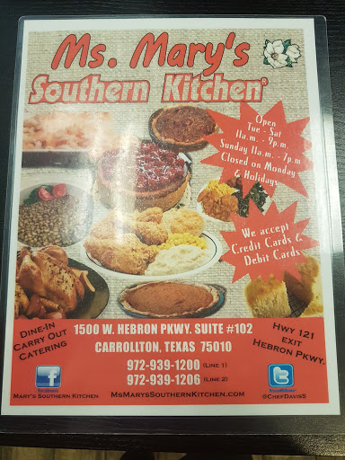 Southern Restaurant (US) «Ms. Marys Southern Kitchen», reviews and photos, 1500 W Hebron Pkwy #102, Carrollton, TX 75010, USA