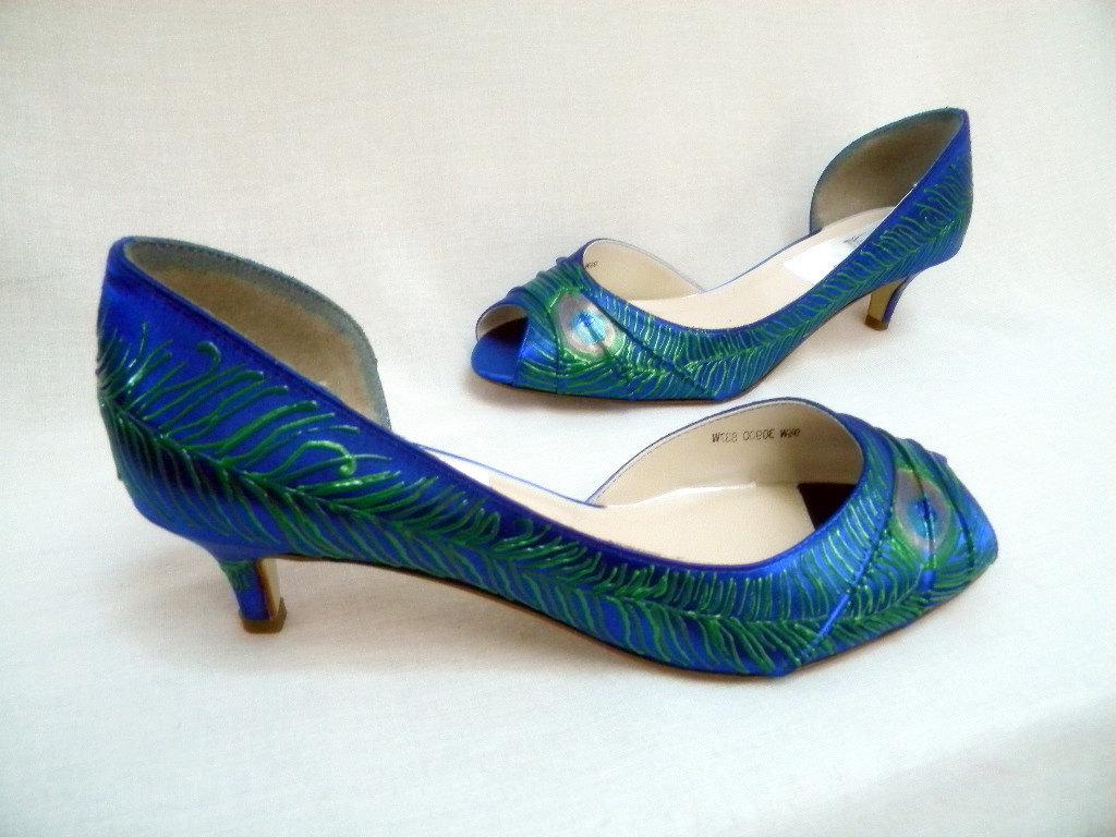 Wedding Shoes peacock feather