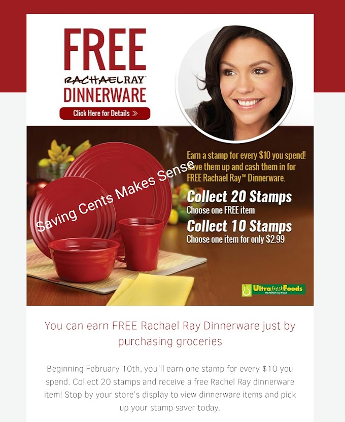 #ULTRAFOODS: #FREE RACHELRAY #DINNERWARE STARTING FEB,10TH