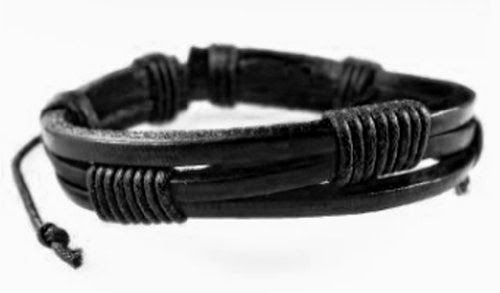  (RTB024) Black Retro Zen Bracelet / Leather Bracelet / Leather Wristband / Surf Bracelet / Tribal Bracelet / Hemp Bracelet Adjustable Size, for Men, Women, Boys and Girls, Teen