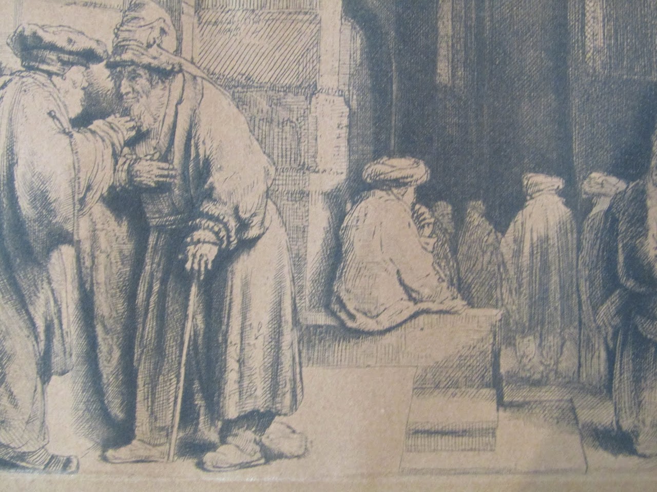 Rembrandt Etching "In The Synagogue"