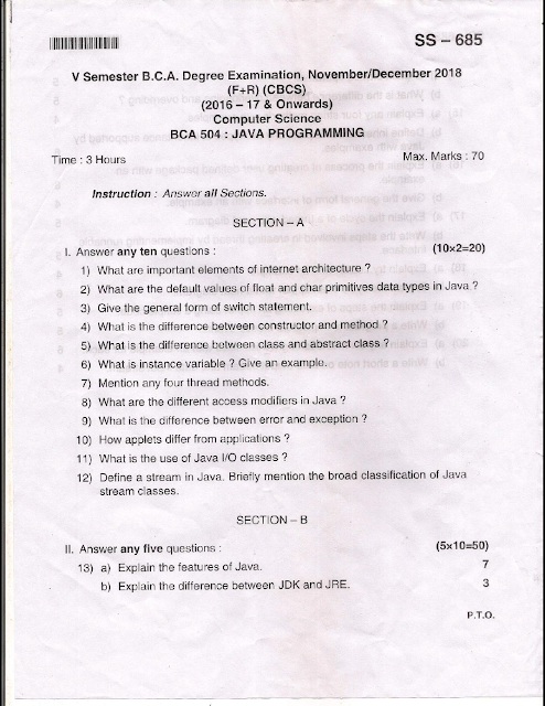 Bangalore University B C A Computer Science Bca 504 Java Programming Bangalore University B C A Computer Science Bca 504 Java Programming