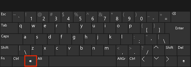 Il tasto Windows sulla tastiera