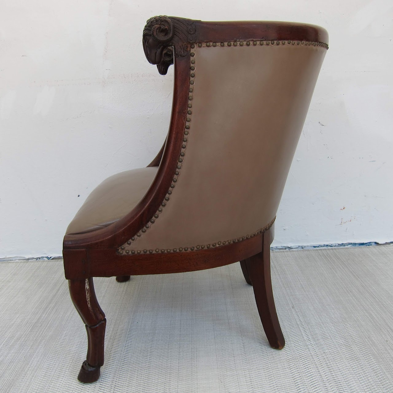 19th C. Ram's Head Barrel Back Chair #1