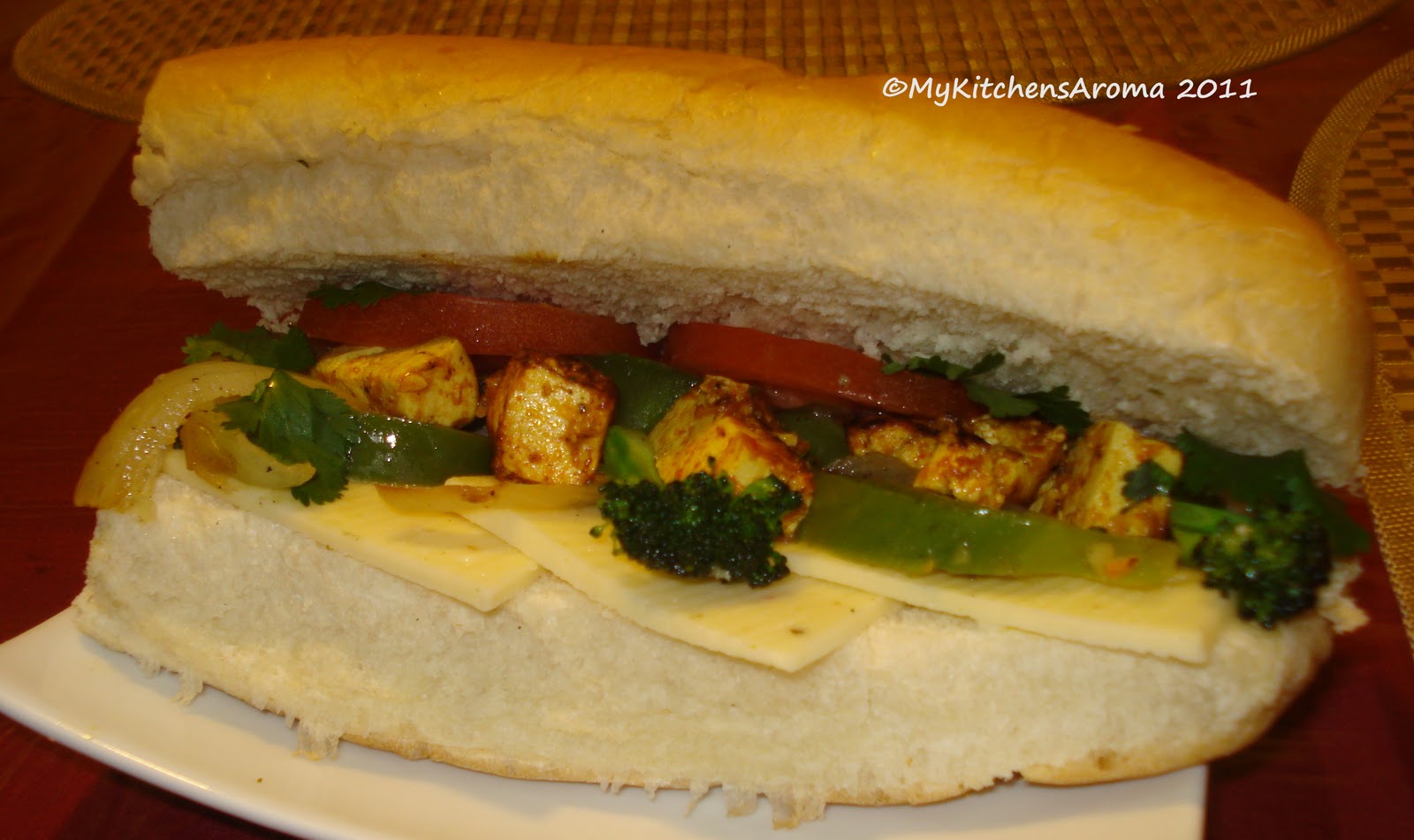 The Sizzling Pan "Fusion Cuisine" Tofu Tikka Panini