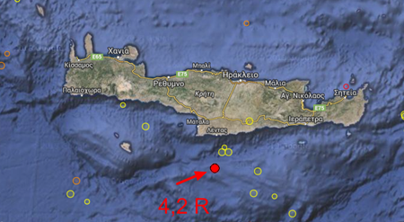 Earthquake   Magnitude 4.1   CRETE  GREECE   2015 September 15  05 04 42 UTC