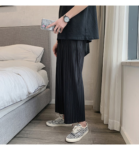 Title 2, Summer Mens Straight Drooping Wide-leg Pants. ...