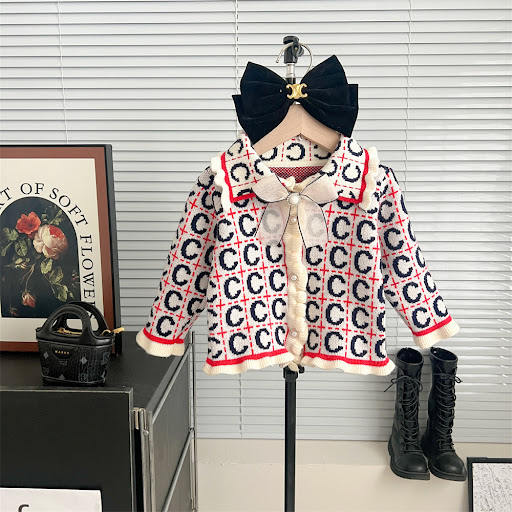 Title 1, Kids Sweater Suit Knitted Cardigan Two-piece S...