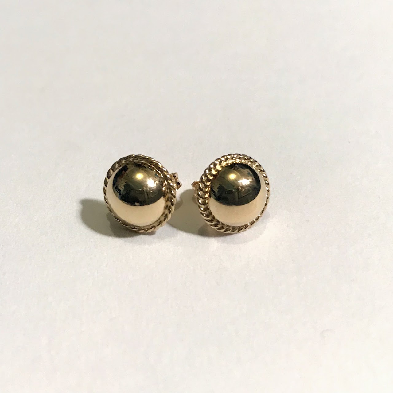 14K Gold Hemisphere Earrings