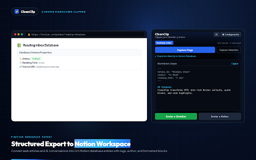 CleanClip: Web Clipper for Obsidian & Notion screenshot 5