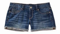 <br />Aeropostale Women's Medium Wash Denim Midi Shorts