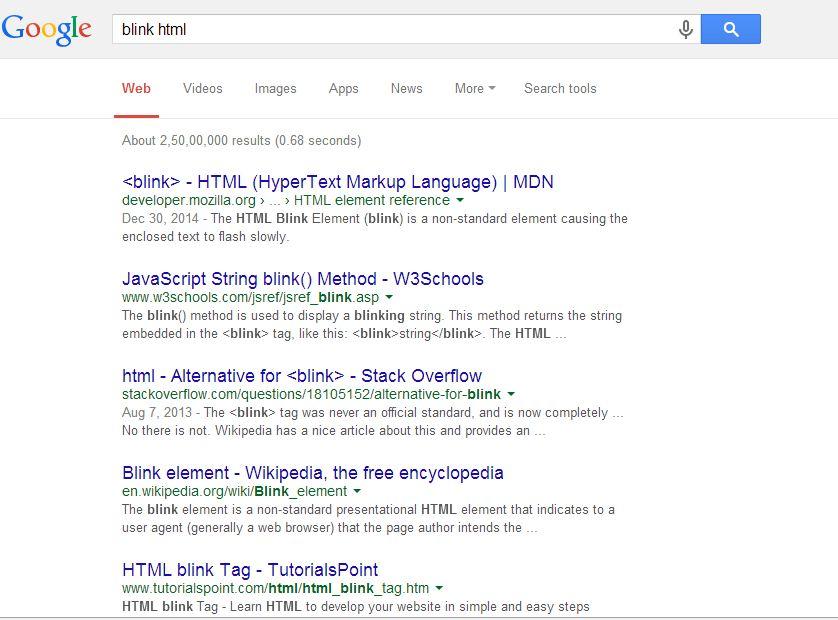Наберите в Google blink Html и посмотрите, что получится.