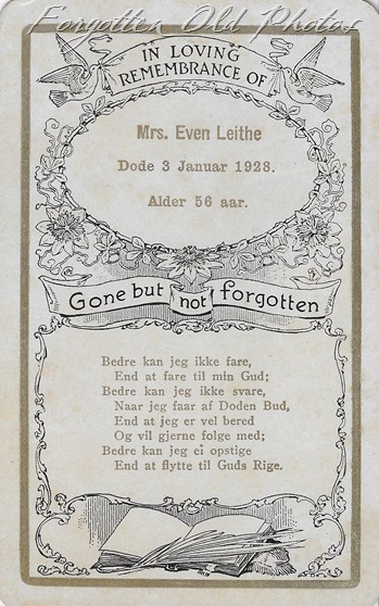 Mrs Evan Leithe Funeral Card Eliz ant Number 2322 (2)