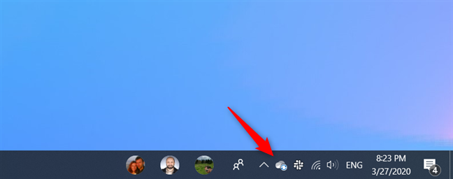 Icône de OneDrive dans la zone de notification de la barre des tâches