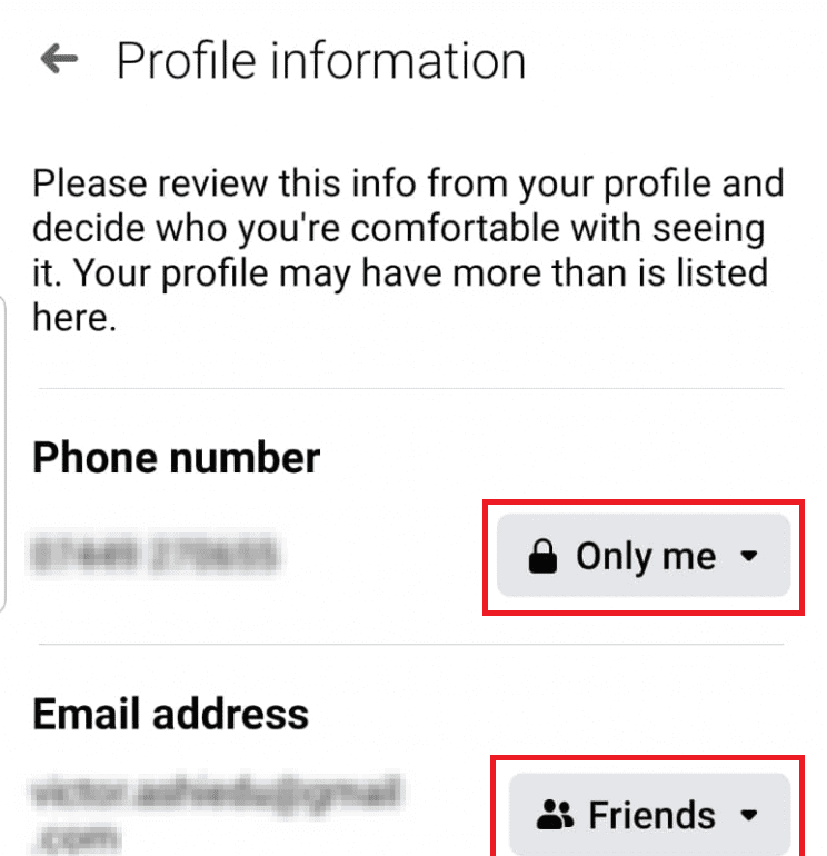 verander de privacy-instelling voor je telefoonnummer in Alleen ik.  |  Facebook-pagina of account privé maken