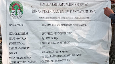 Rumah Dinas DPRD Kabupaten Ketapang APBD 2023 Cacat Secara Mutu, Serta Tidak Sesuai Anggaran Pembangunan, Berikut Selengkapnya !?