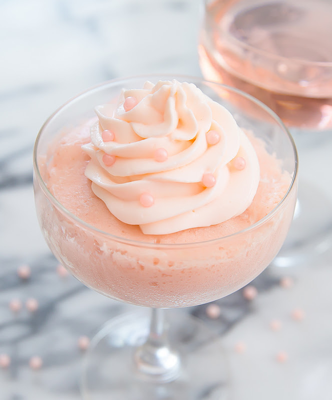 Rosé Champagne Mug Cake with champagne frosting