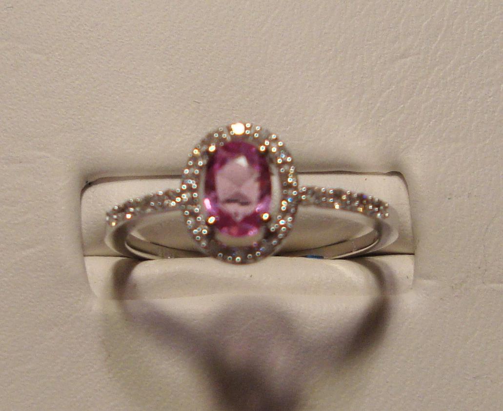 Pink Sapphire & Diamond Ring