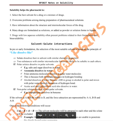 Solubility - Physical Pharmaceutics-I Colored Notes 3rd Semester B.Pharmacy ,BP302T Physical Pharmaceutics I,BPharmacy,Handwritten Notes,BPharm 3rd Semester,Important Exam Notes,