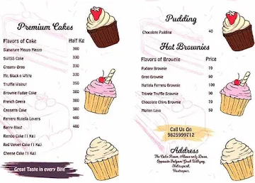 The Cake Room menu 