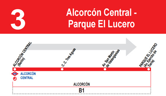 Nueva línea de autobuses al poligono industrial del Parque El Lucero en Alcorcón