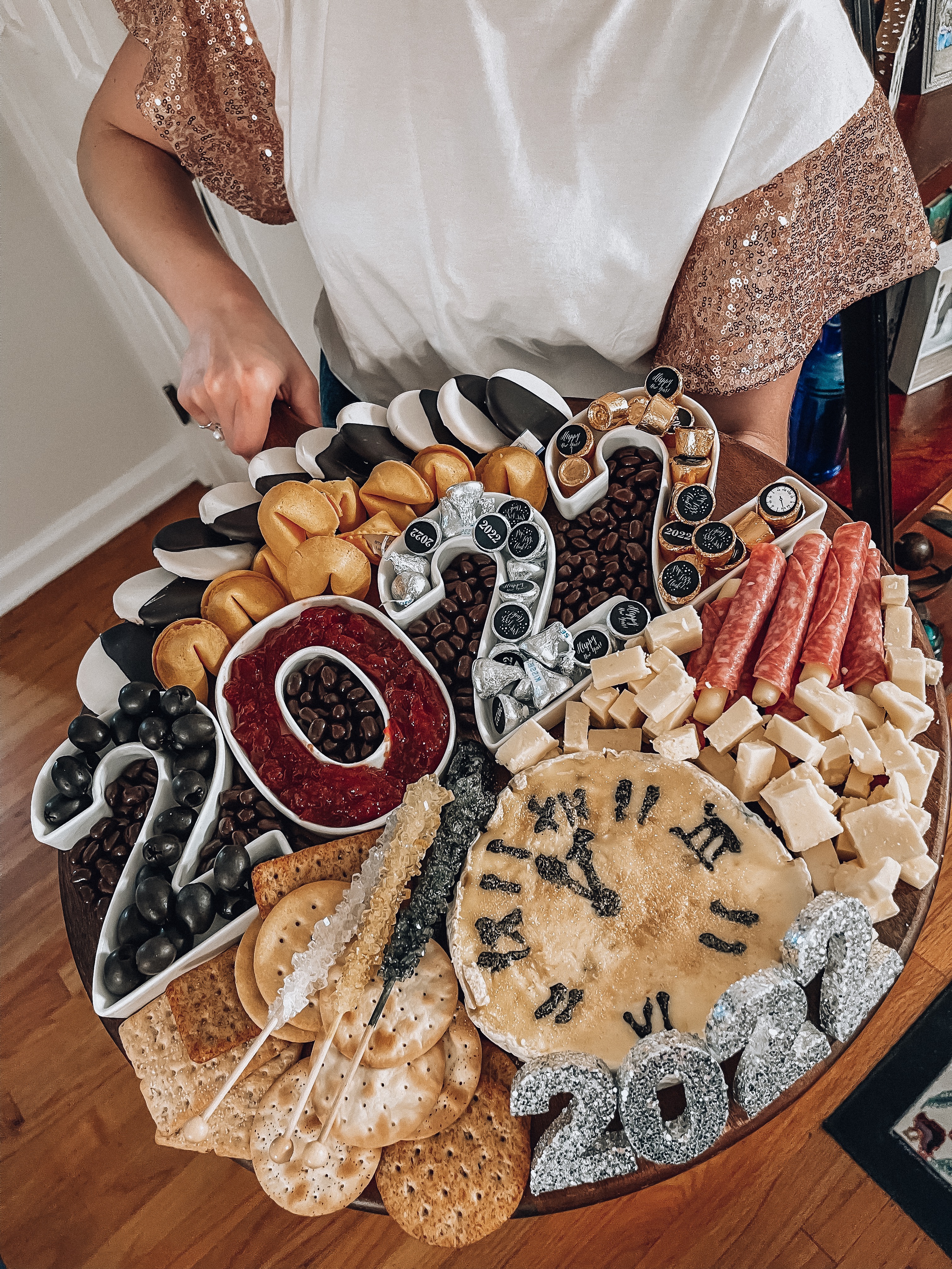 New Years Eve Charcuterie Board - Something Delightful Blog #charcuterieboard #cheeseboard #NYEBoard #NYECheeseBoard #SnackBoard