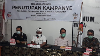 Dandim 1617 Jembrana Hadiri Rakor Penutupan Kampanye Pilkada Jembrana Tahun 2020